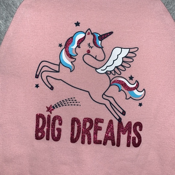 Wonder Nation Girls' Unicorn Cotton Sleep Set, 2 Piece - Picture 3 of 9